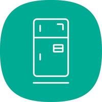 Fridge Line Curve Icon Design vector