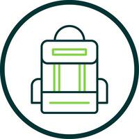 Backpack Line Circle Icon Design vector