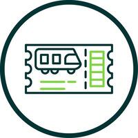 Train Ticket Line Circle Icon Design vector