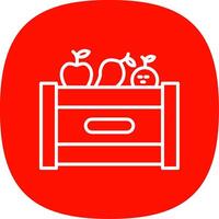 Fruit Box Line Curve Icon Design vector