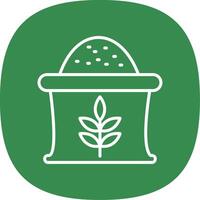 Wheat Sack Line Curve Icon Design vector