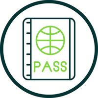 Passport Line Circle Icon Design vector