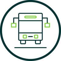 autobús línea circulo icono diseño vector