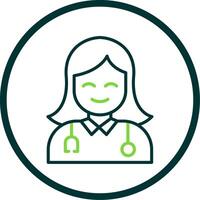 Female Doctor Line Circle Icon Design vector