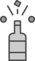 Champagne Line Filled Greyscale Icon Design vector