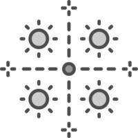 Firework Line Filled Greyscale Icon Design vector