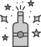 Champagne Line Filled Greyscale Icon Design vector