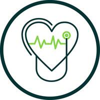 Cardiology Line Circle Icon Design vector