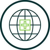 Global Medical Service Line Circle Icon Design vector