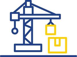 Crane Line Two Colour Icon Design vector