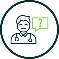 Health Question Line Circle Icon Design vector