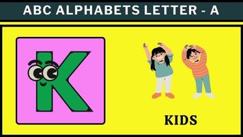 a B C dibujos animados letra animar alfabeto aprendizaje para niños a B C D para guardería rimas video