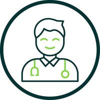 Male Doctor Line Circle Icon Design vector