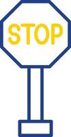 Stop Sign Line Two Colour Icon Design vector