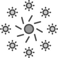 Firework Line Filled Greyscale Icon Design vector