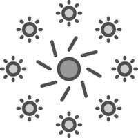 Firework Line Filled Greyscale Icon Design vector