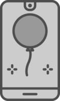 Mobile Line Filled Greyscale Icon Design vector