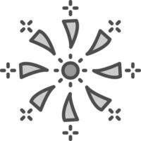 Firework Line Filled Greyscale Icon Design vector