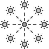 Firework Line Filled Greyscale Icon Design vector