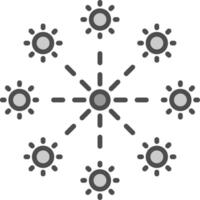 Firework Line Filled Greyscale Icon Design vector