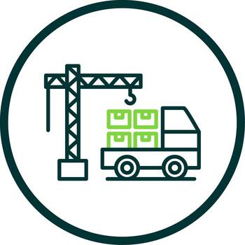 Loader Work Line Circle Icon Design vector