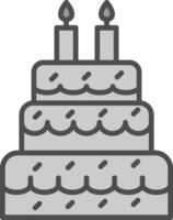 Cake Line Filled Greyscale Icon Design vector