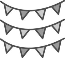 Bunting Line Filled Greyscale Icon Design vector