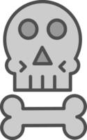 Skull Line Filled Greyscale Icon Design vector