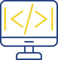 Programming Line Two Colour Icon Design vector