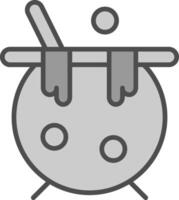 Cauldron Line Filled Greyscale Icon Design vector