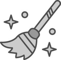 Flying Broom Line Filled Greyscale Icon Design vector