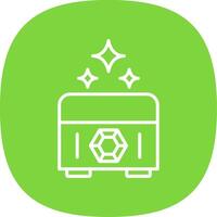 Treasure Chest Line Curve Icon Design vector