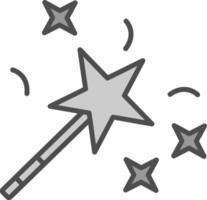 Magic Wand Line Filled Greyscale Icon Design vector