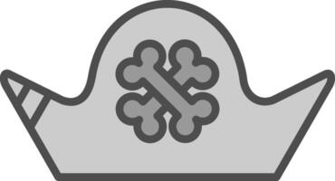 Pirate Hat Line Filled Greyscale Icon Design vector