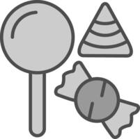 Halloween Candy Line Filled Greyscale Icon Design vector