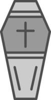 Coffin Line Filled Greyscale Icon Design vector