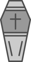 Coffin Line Filled Greyscale Icon Design vector