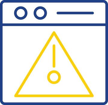 Error Line Two Colour Icon Design vector