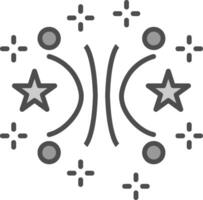 Firework Line Filled Greyscale Icon Design vector