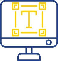 Typography Line Two Colour Icon Design vector