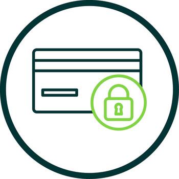 Secure Payment Line Circle Icon Design vector