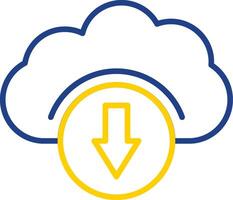 Cloud Services Line Two Colour Icon Design vector