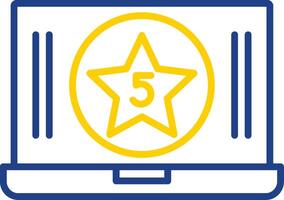 Five Star Content Line Two Colour Icon Design vector