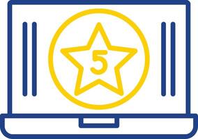 Five Star Content Line Two Colour Icon Design vector