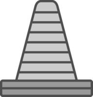 Traffic Cone Line Filled Greyscale Icon Design vector