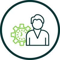 Working Hours Line Circle Icon Design vector