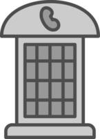 Phone Booth Line Filled Greyscale Icon Design vector