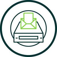 Project Inbox Line Circle Icon Design vector