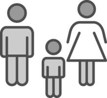 Family Line Filled Greyscale Icon Design vector