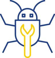 Bug Fixing Line Two Colour Icon Design vector